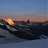  słoneczko na Breithornie i Matterhornie