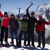  Na szczycie Diablo Mudo (5350 m), 13 sierpnia 2010 r. Od lewej: Viviana Obregon Salazar, Jacques Pitte, Clever Coronel, Elżbieta Jodłowska, Mirosław Mąka i Marek Szpot. Fot. Daniel Milla Lliuya